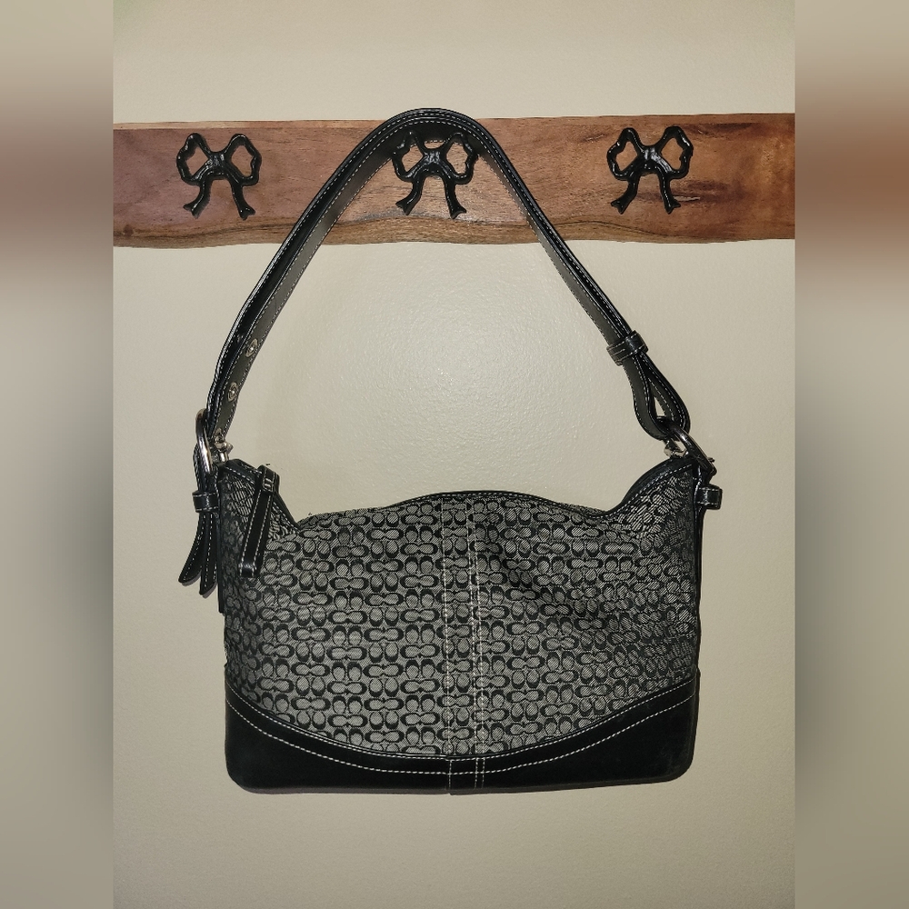 Coach 2007 Y2K Signature Jacquard Hobo Bag